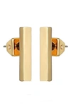 Vince Camuto Vertical Rectangle Stud Earrings In Gold