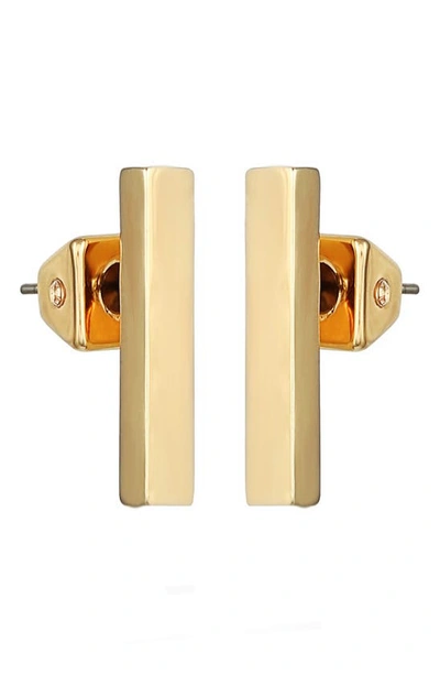 Vince Camuto Vertical Rectangle Stud Earrings In Gold-tone