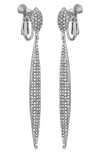 VINCE CAMUTO CRYSTAL CLIP-ON DROP EARRINGS