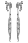 Vince Camuto Crystal Clip-on Drop Earrings In Silver / Crystal