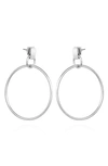 Vince Camuto Stylish Drop Hoop Earrings In Silver-tone