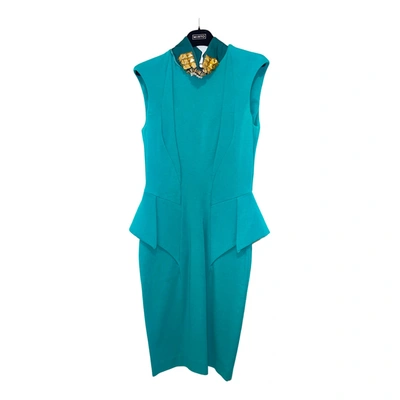 Pre-owned Class Cavalli Mid-length Dress In Green