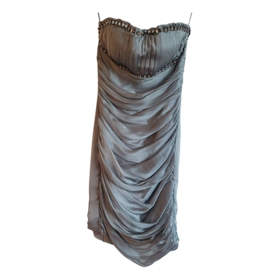 Pre-owned Blumarine Silk Mid-length Dress In Grey