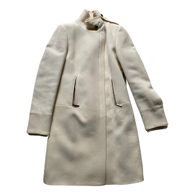 Pre-owned Costume National Wool Coat In White