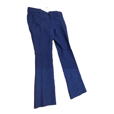 Pre-owned Gucci Silk Trousers In Blue