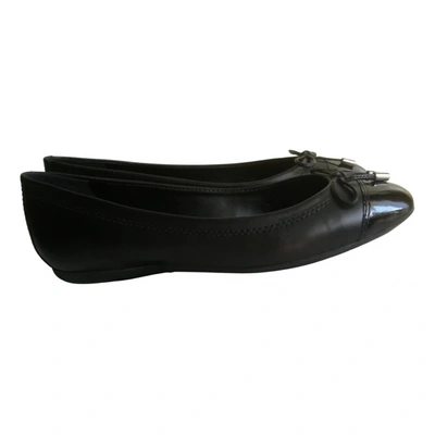 Pre-owned Geox Leather Ballet Flats In Black