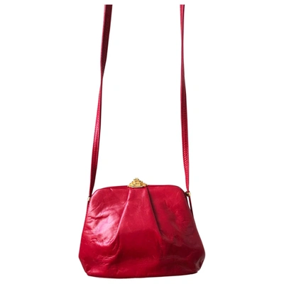 Pre-owned Rodo Leather Crossbody Bag In Red