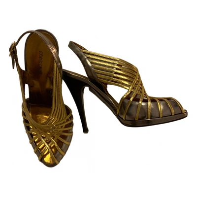 Pre-owned Roberto Cavalli Leather Heels In Gold