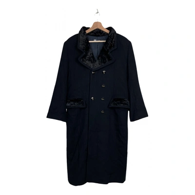 Pre-owned Karl Lagerfeld Cashmere Trenchcoat In Black
