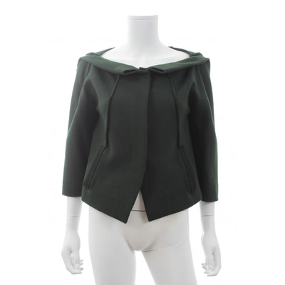 Pre-owned Donna Karan Wool Jacket In Green