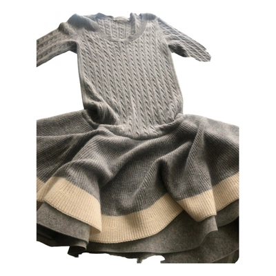 Pre-owned Sacai Luck Wool Mid-length Dress In Grey