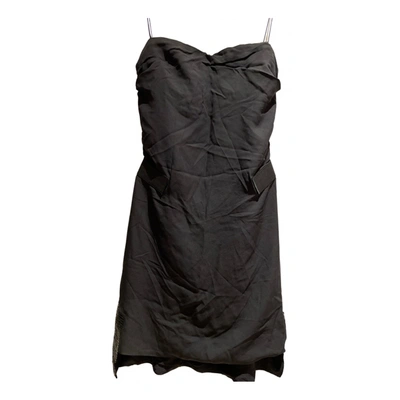 Pre-owned Alessandro Dell'acqua Silk Mini Dress In Black