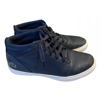 Pre-owned Lacoste Leather Trainers In Blue