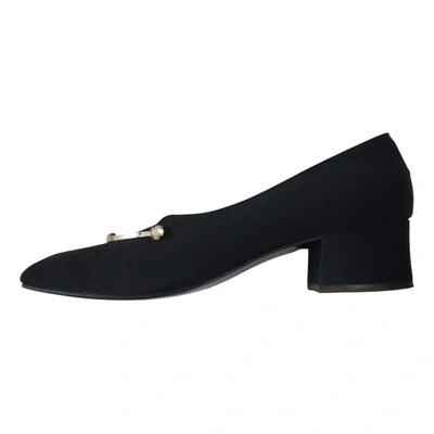 Pre-owned Colette Cloth Ballet Flats In Black
