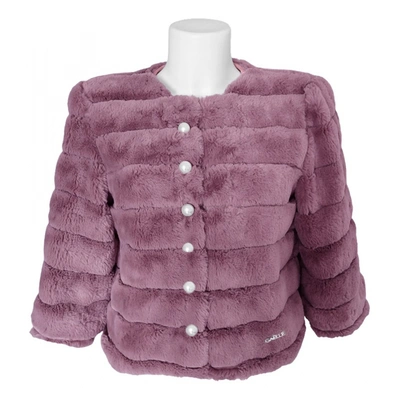 Pre-owned Gaelle Paris Faux Fur Coat In Pink