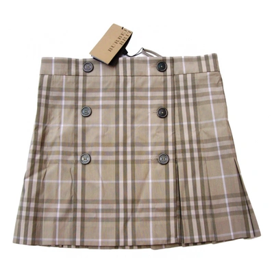 Pre-owned Burberry Mini Skirt In Ecru