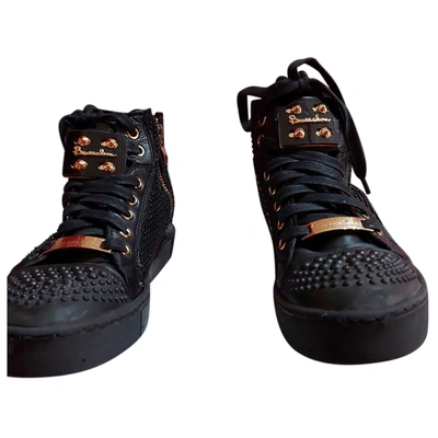 Pre-owned Braccialini Leather Trainers In Black