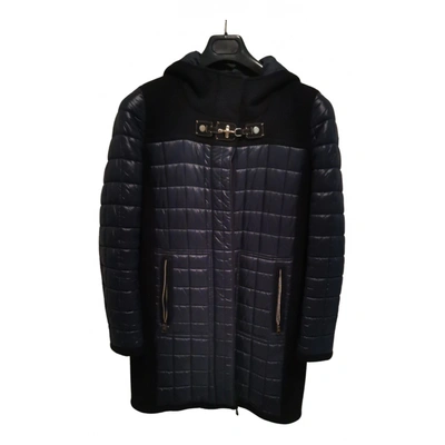 Pre-owned Fay Wool Puffer In Blue