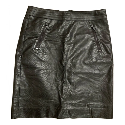 Pre-owned Emporio Armani Leather Mini Skirt In Black