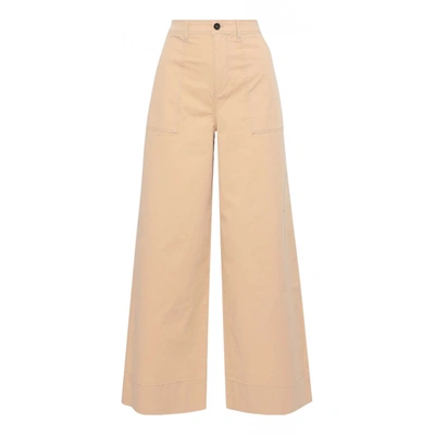 Pre-owned Ganni Large Pants In Beige