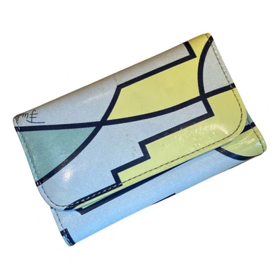 Pre-owned Emilio Pucci Patent Leather Card Wallet In Multicolour