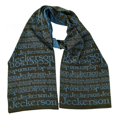 Pre-owned Jeckerson Wool Scarf & Pocket Square In Brown