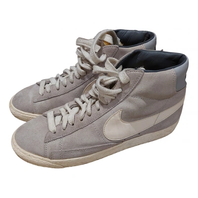 Pre-owned Nike Blazer Trainers In Grey
