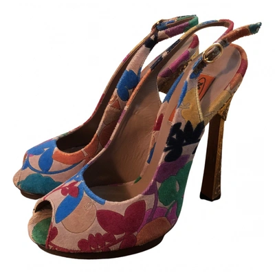 Pre-owned Missoni Velvet Sandals In Multicolour