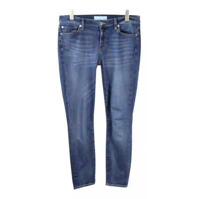 Pre-owned 7 For All Mankind Boyfriend Jeans In Blue