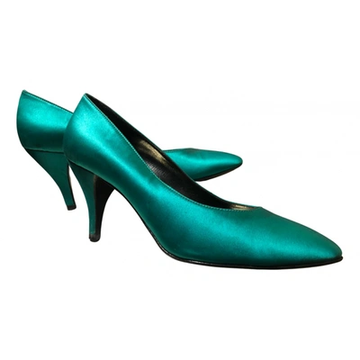 Pre-owned Genny Cloth Heels In Green