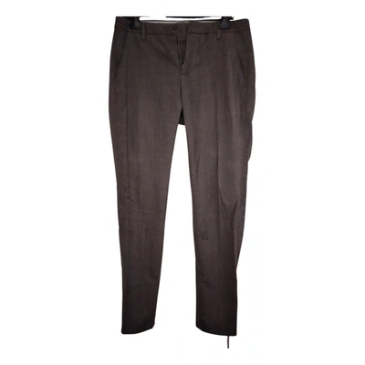 Pre-owned Dondup Wool Trousers In Grey