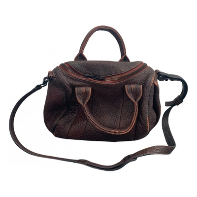 Pre-owned Alexander Wang Rocco Leather Satchel In Brown