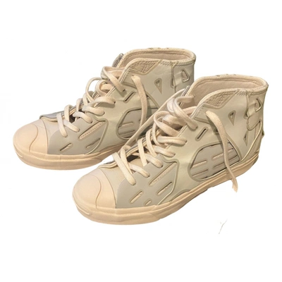 Pre-owned Feng Chen Wang Leather Trainers In White
