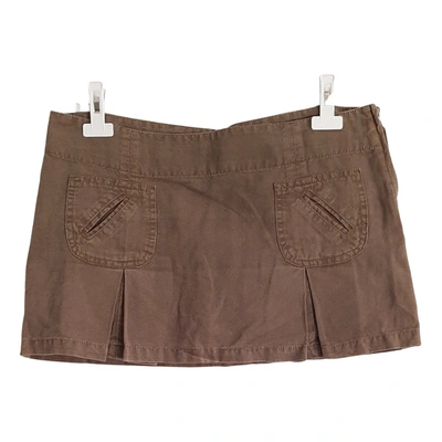 Pre-owned Dondup Mini Skirt In Brown