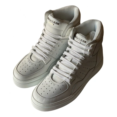 Pre-owned Balmain Leather Trainers In White