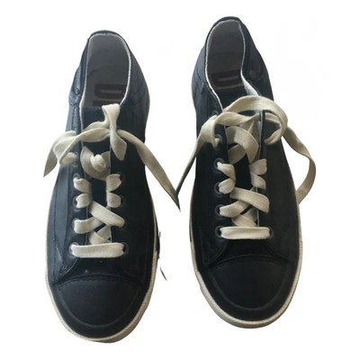 Pre-owned Diesel Leather Trainers In Black