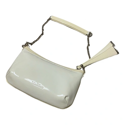 Pre-owned Max Mara Patent Leather Handbag In White