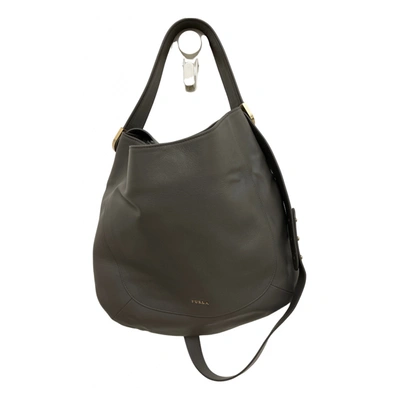 Pre-owned Furla Leather Handbag In Grey