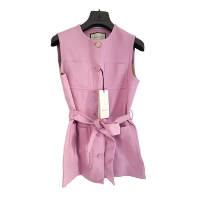 Pre-owned Gucci Silk Short Vest In Pink