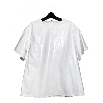 Pre-owned Mm6 Maison Margiela Patent Leather T-shirt In White