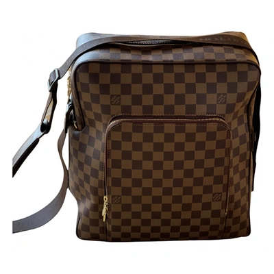 Pre-owned Louis Vuitton Olav Cloth Satchel In Brown