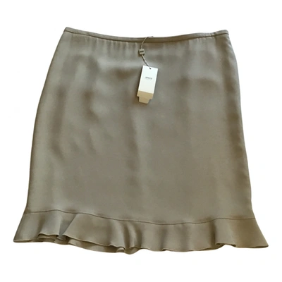 Pre-owned Armani Collezioni Silk Mid-length Skirt In Grey