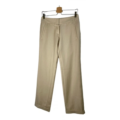 Pre-owned Costume National Wool Trousers In Beige