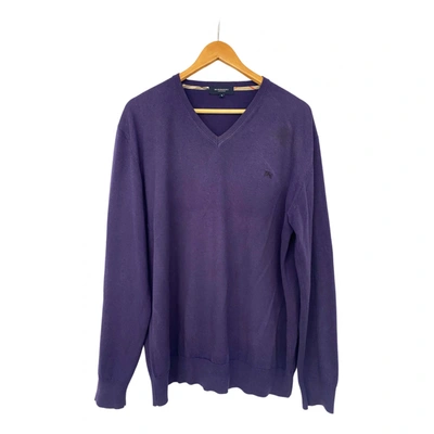 Pre-owned Burberry Wool Jumper In Purple