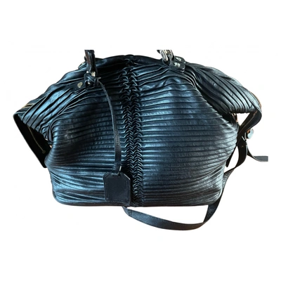 Pre-owned Armani Collezioni Leather Crossbody Bag In Black