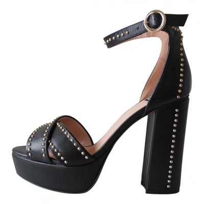 Pre-owned Moschino Leather Sandals In Black