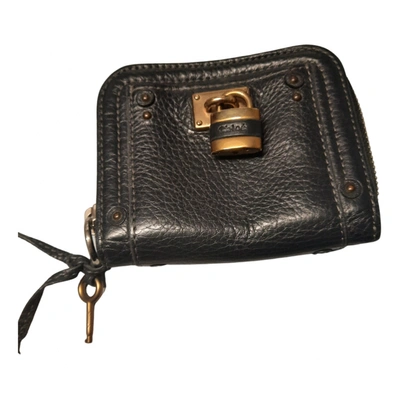 Pre-owned Chloé Leather Wallet In Anthracite