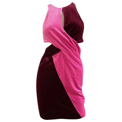 Pre-owned Halpern Velvet Mini Dress In Multicolour