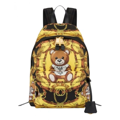 Pre-owned Moschino Cloth Backpack In Yellow