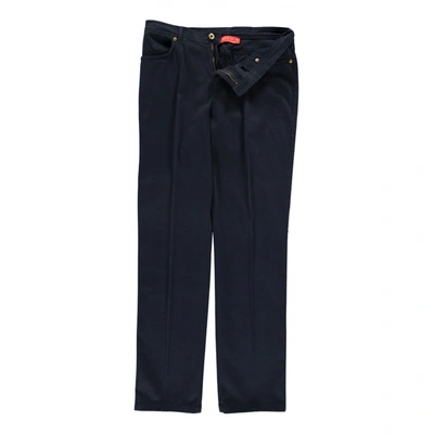 Pre-owned Krizia Straight Pants In Blue